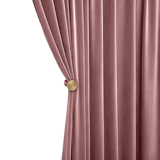 PeachGlo Drapix Anyhouz Curtains Dark Peach Velvet Blackout Window Drape 1