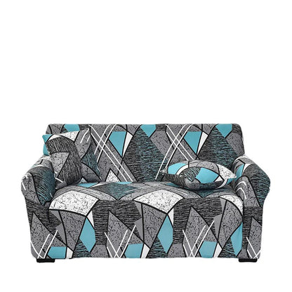 Graphite Gridscape Anyhouz Sofa Cover Dark Grey Geometric Style 3 Seater 1