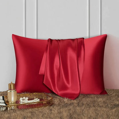 Burgundy Velvet Anyhouz Pillowcase 50x75cm Red Wine Natural Mulberry Silk for Comfortable and Relaxing Home Bed 1