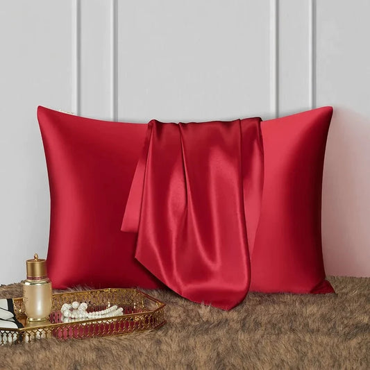 Burgundy Velvet Anyhouz Pillowcase 50x75cm Red Wine Natural Mulberry Silk for Comfortable and Relaxing Home Bed 1