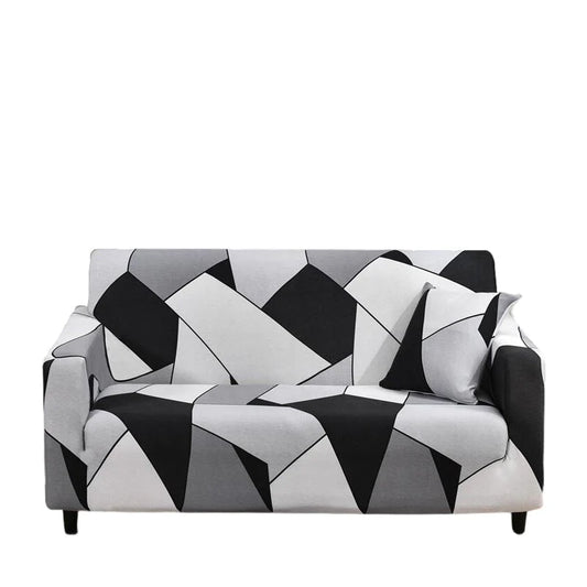 Monochrome Fusion Anyhouz Sofa Cover Black White Geometric Style 3 Seater 1