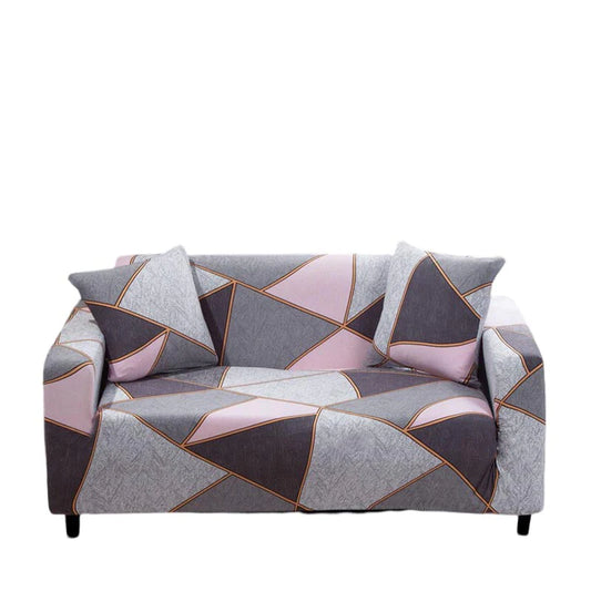 BlushSlate Anyhouz Sofa Cover Gray Pink Geometric Style 3 Seater 1