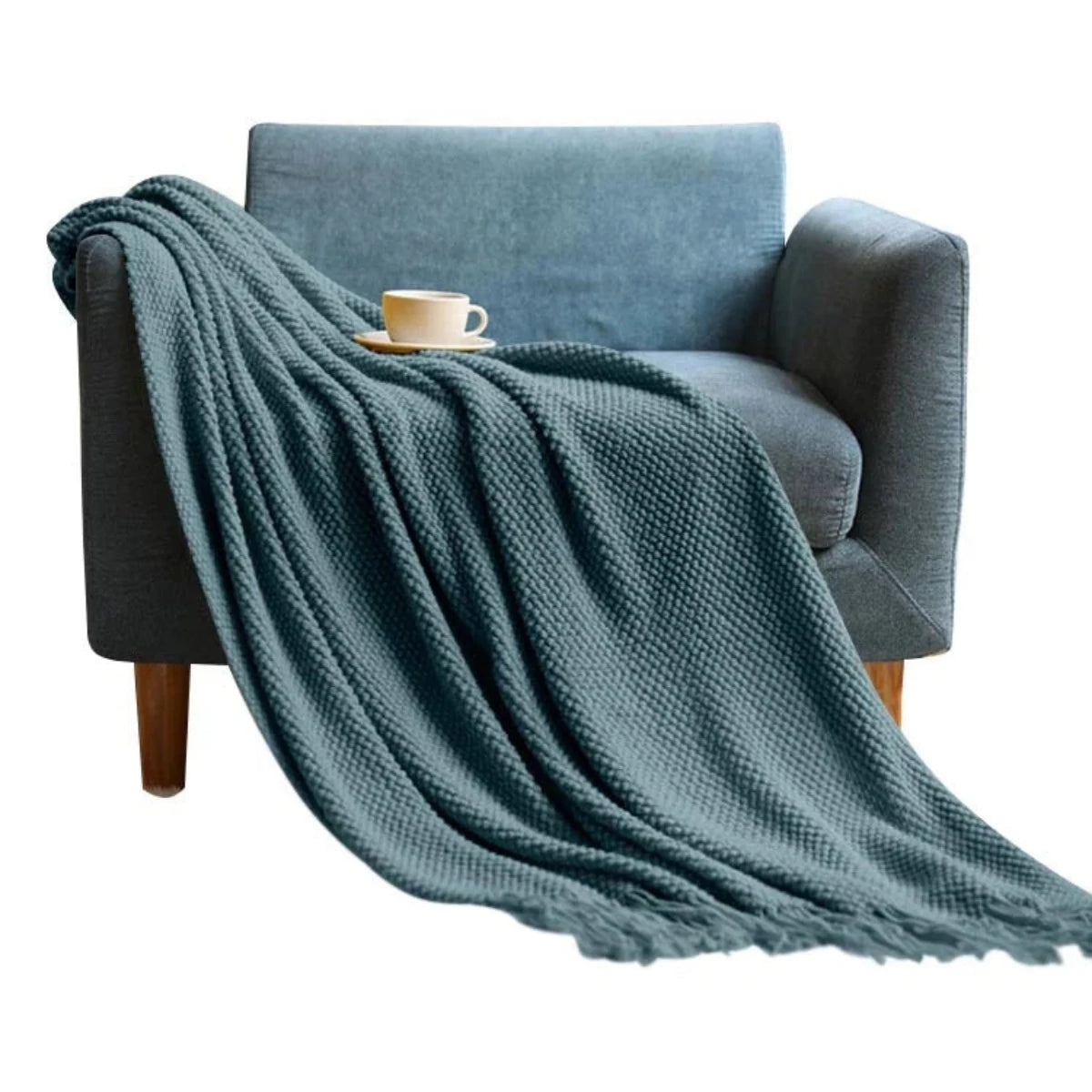 AzureMist Anyhouz Throw Blanket Morandi Blue 1