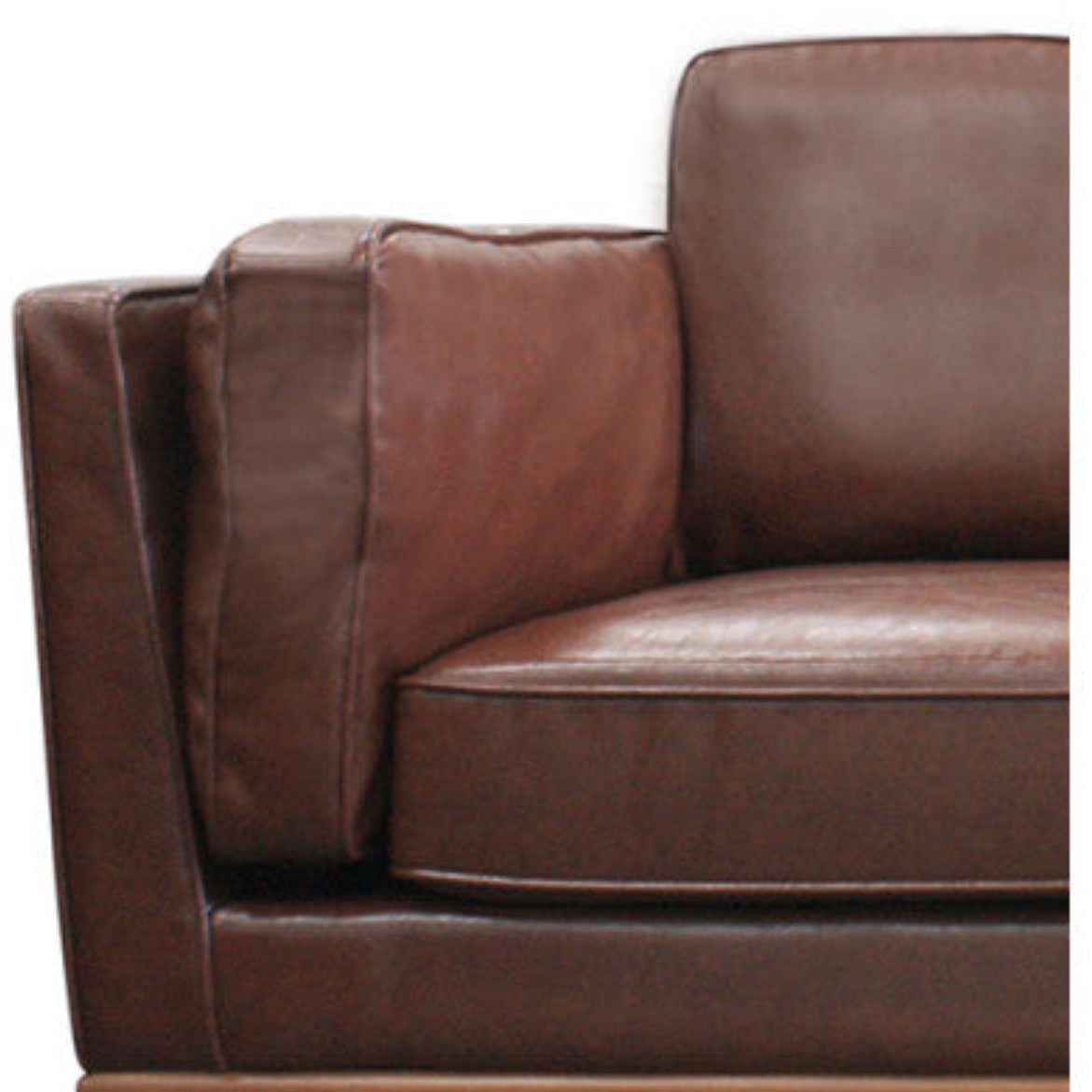 Single Seater Armchair Faux Leather Sofa Modern Lounge Accent Chair in Brown with Wooden Frame 2