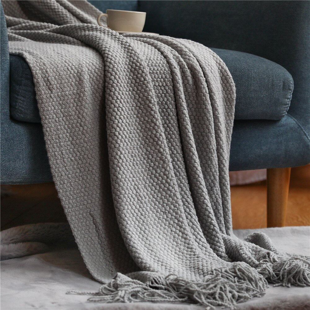 SilverBreeze Anyhouz Light Gray Throw Blanket 2