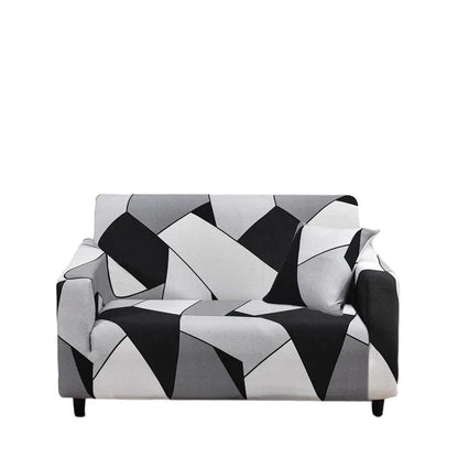 Monochrome Fusion Anyhouz Sofa Cover Black White Geometric Style 2 Seater 1