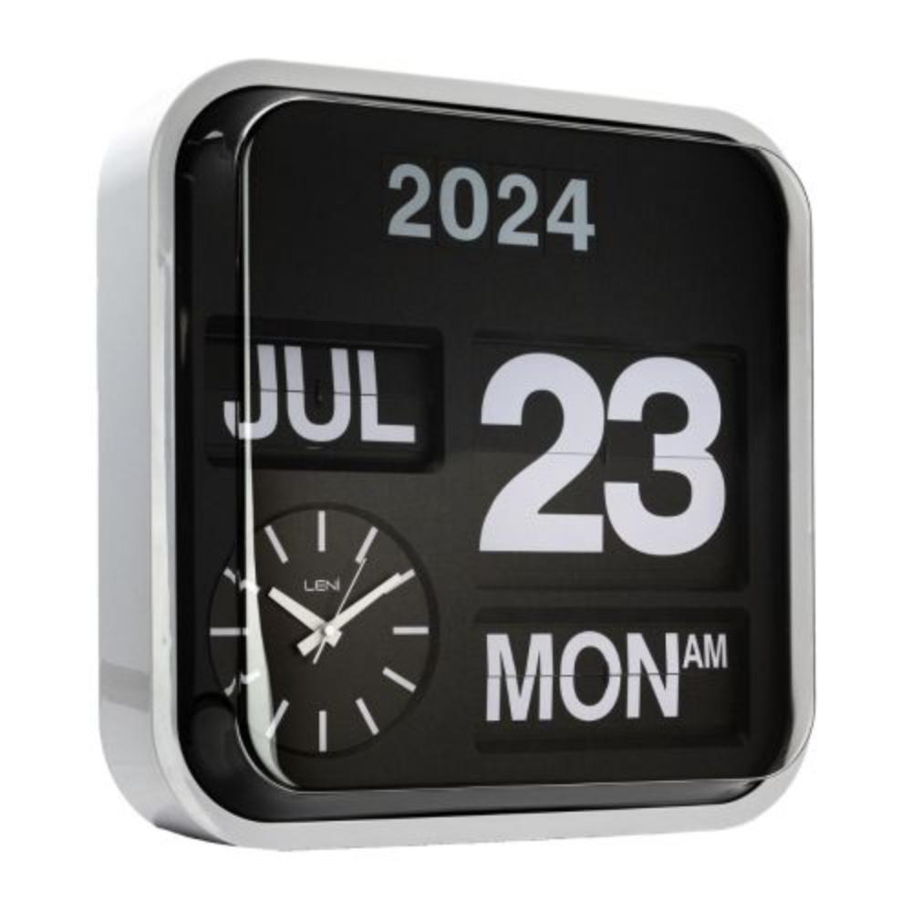 Xyron Leni Bankers Clock with Calendar 43x43cm Black-houseofhyne