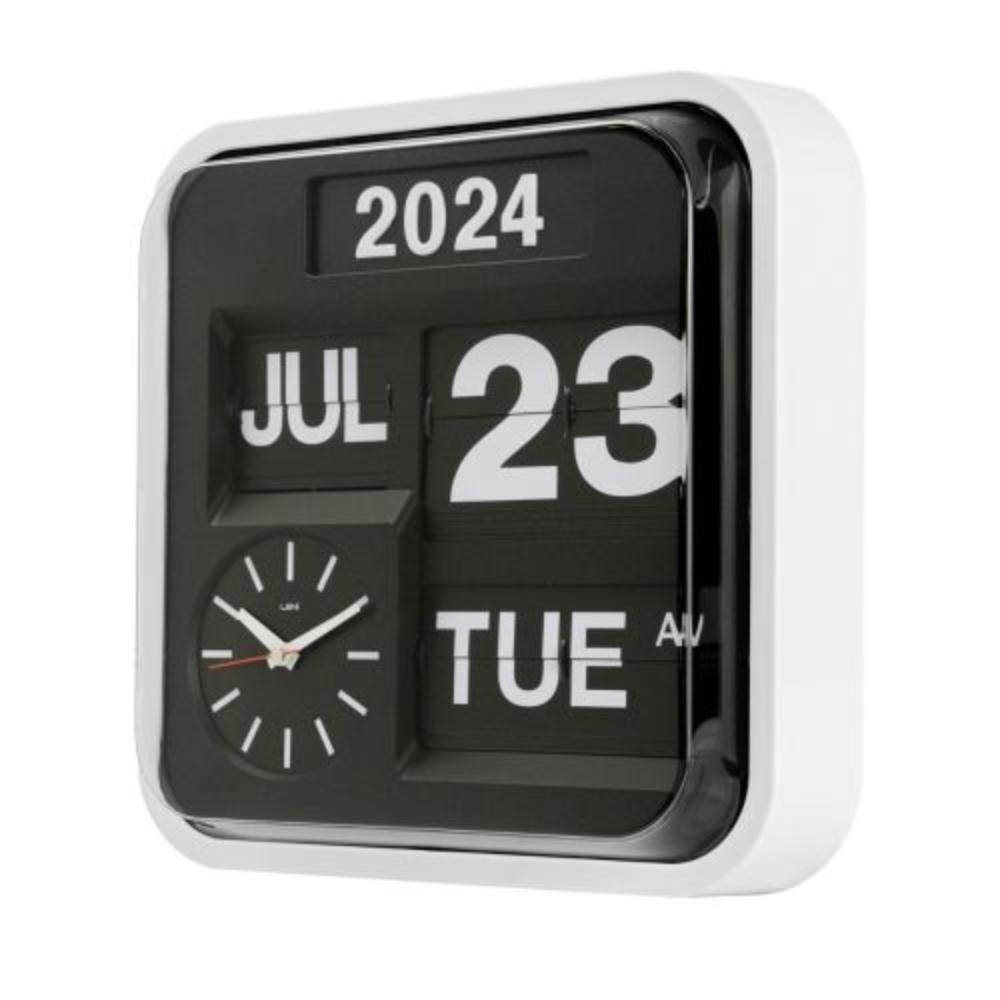 Vorlek Leni Bankers Clock with Calendar 32x32cm Black-houseofhyne