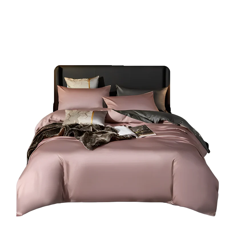 Blush Noir Anyhouz Duvet Comforter Set Full Pink/Deep Grey Blanket Bedspread 6 Pcs Bed Set 1