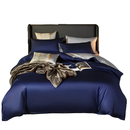 Nautical Serenity Anyhouz Duvet Comforter Set Double Navy Blue/Light Grey Blanket Bedspread 4 Pcs Bed Set 1