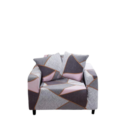 BlushSlate Anyhouz Sofa Cover Gray Pink Geometric Style 1 Seater 1