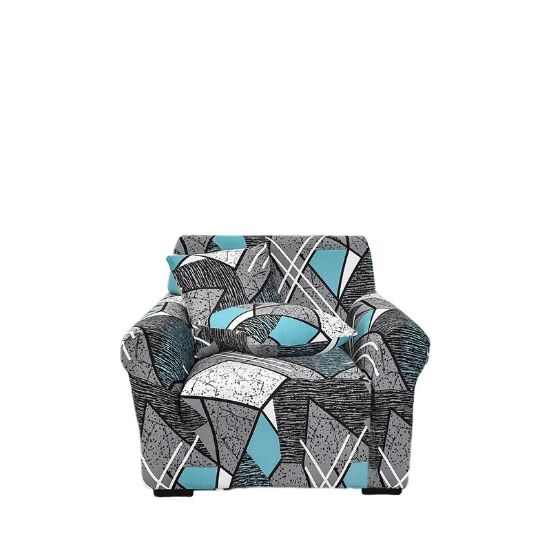 Graphite Gridscape Anyhouz Sofa Cover Dark Grey Geometric Style 1 Seater 1