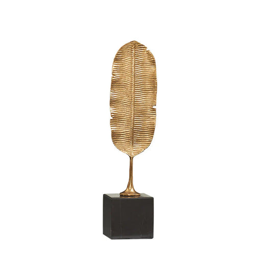 Quillara Anyhouz 31cm Gold Feather Sculptures Tabletop Home Decor 1