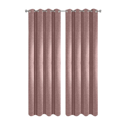  BlossomDrift Drapix Anyhouz Curtain Pink Modern Waffle Plaid for Living Room 1