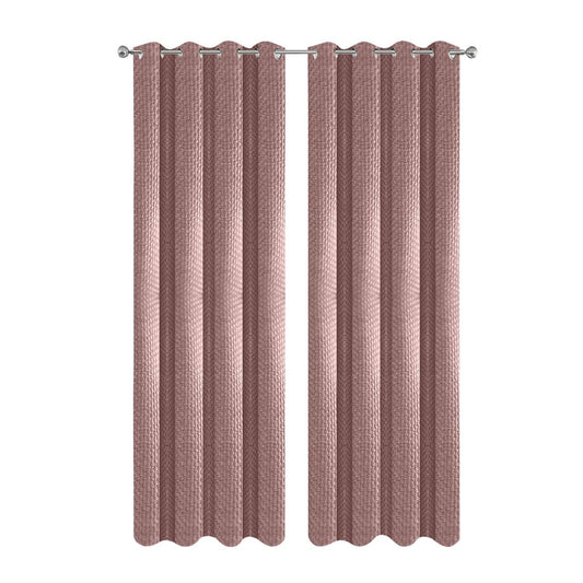  BlossomDrift Drapix Anyhouz Curtain Pink Modern Waffle Plaid for Living Room 1