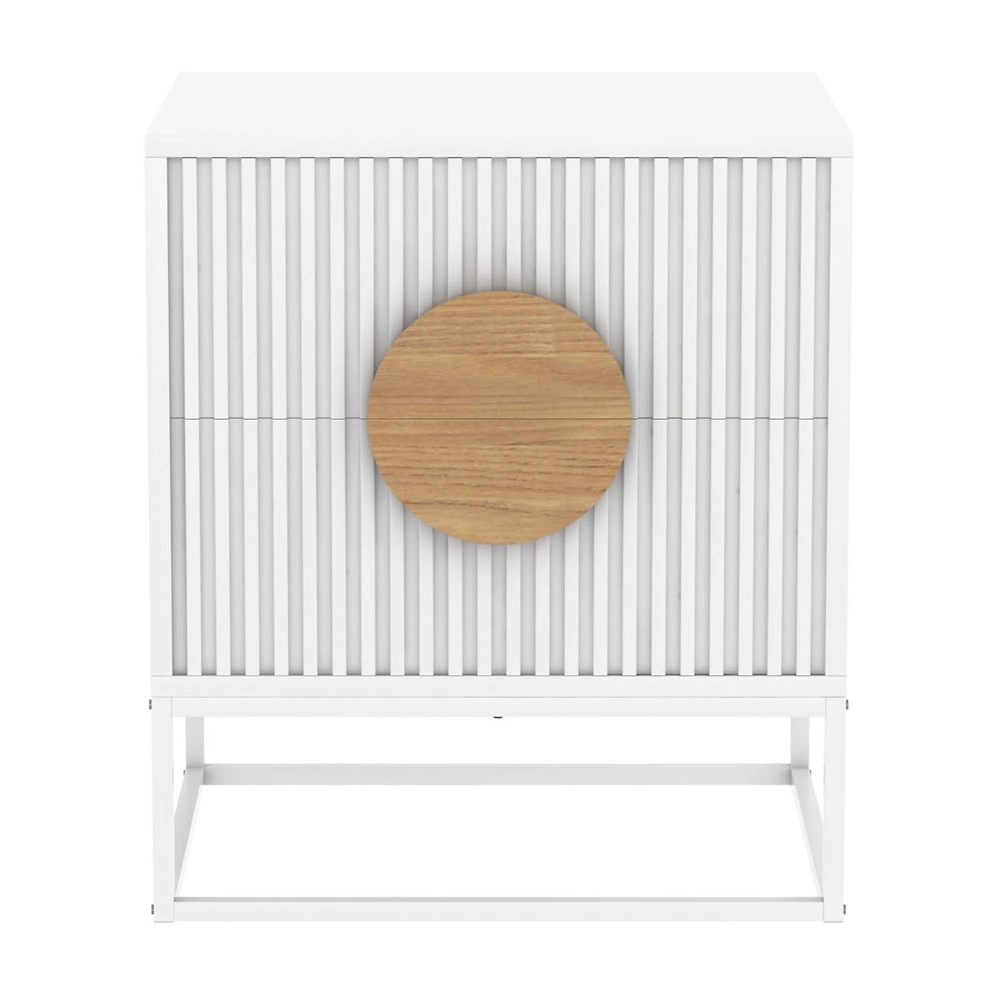 
Zyphron Belmonte Fluted Bedside Table in White-houseofhyne