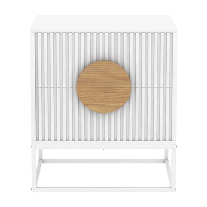 
Zyphron Belmonte Fluted Bedside Table in White-houseofhyne