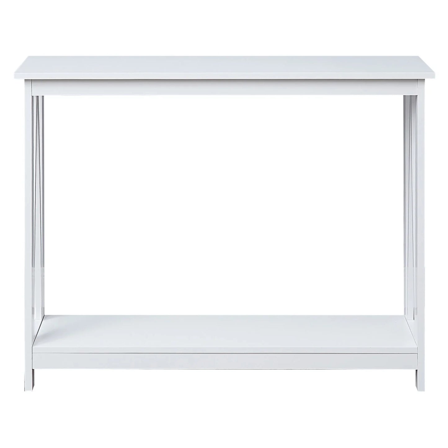 Quarnok 2 Shelf Console Table in White-houseofhyne