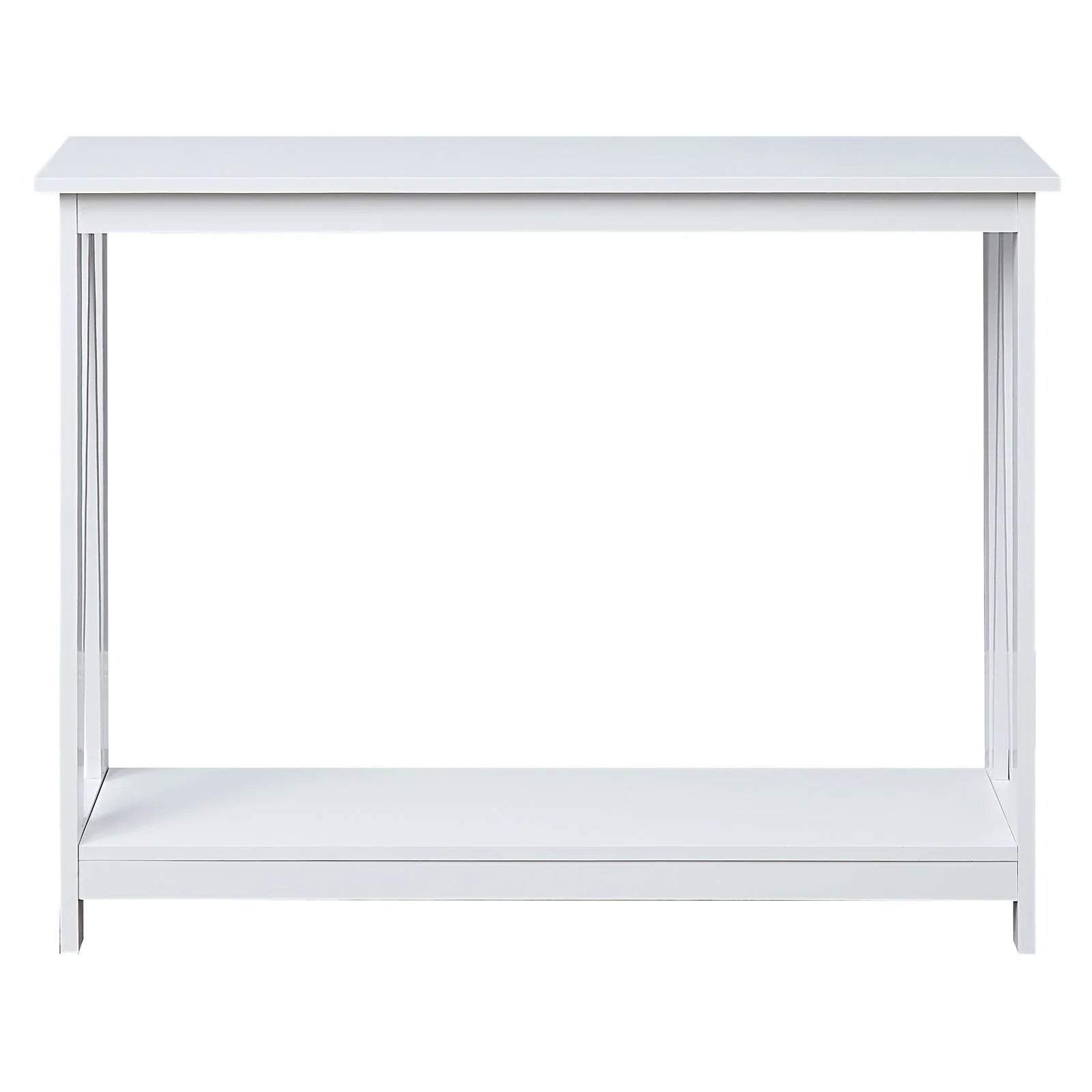 Quarnok 2 Shelf Console Table in White-houseofhyne