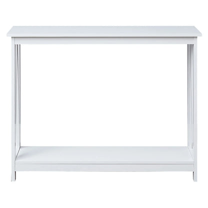 Quarnok 2 Shelf Console Table in White-houseofhyne