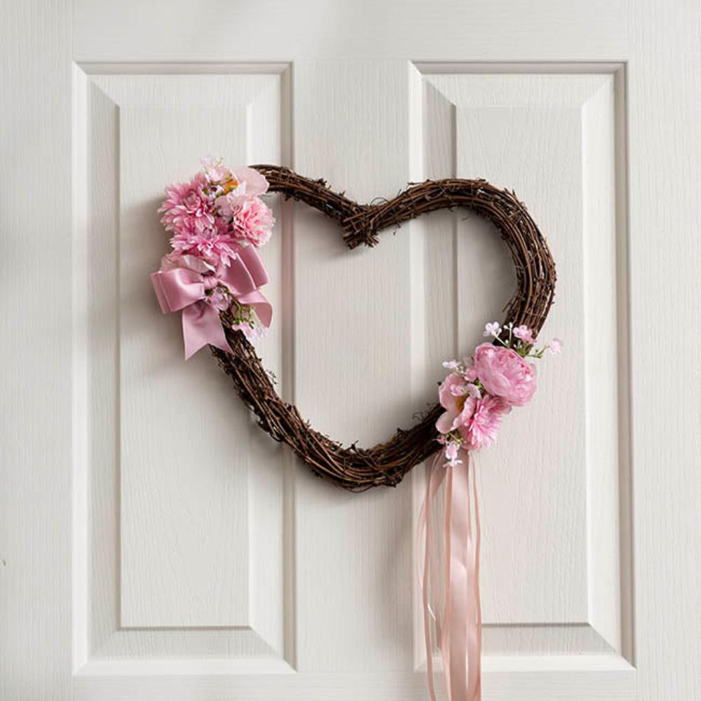 Nyrex Grapevine Heart Rattan Wreath Brown (40cmD)x 4-houseofhyne