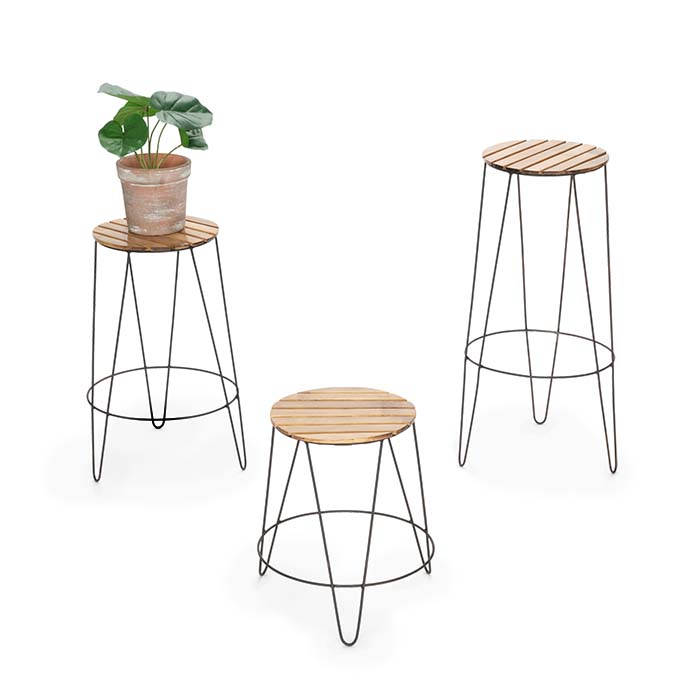 2 Pcs Balcony Bamboo Plant Stand - house of Hyne