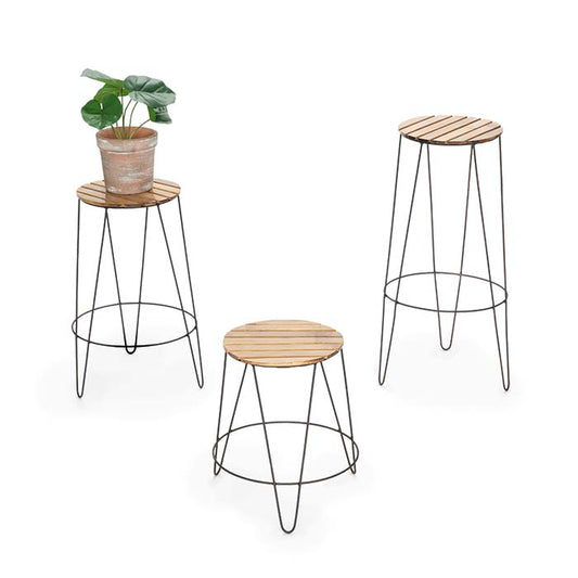 2 Pcs Balcony Bamboo Plant Stand - house of Hyne