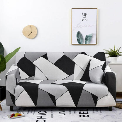 Monochrome Fusion Anyhouz Sofa Cover Black White Geometric Style 3 Seater 2