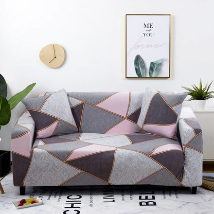 BlushSlate Anyhouz Sofa Cover Gray Pink Geometric Style 1 Seater 2