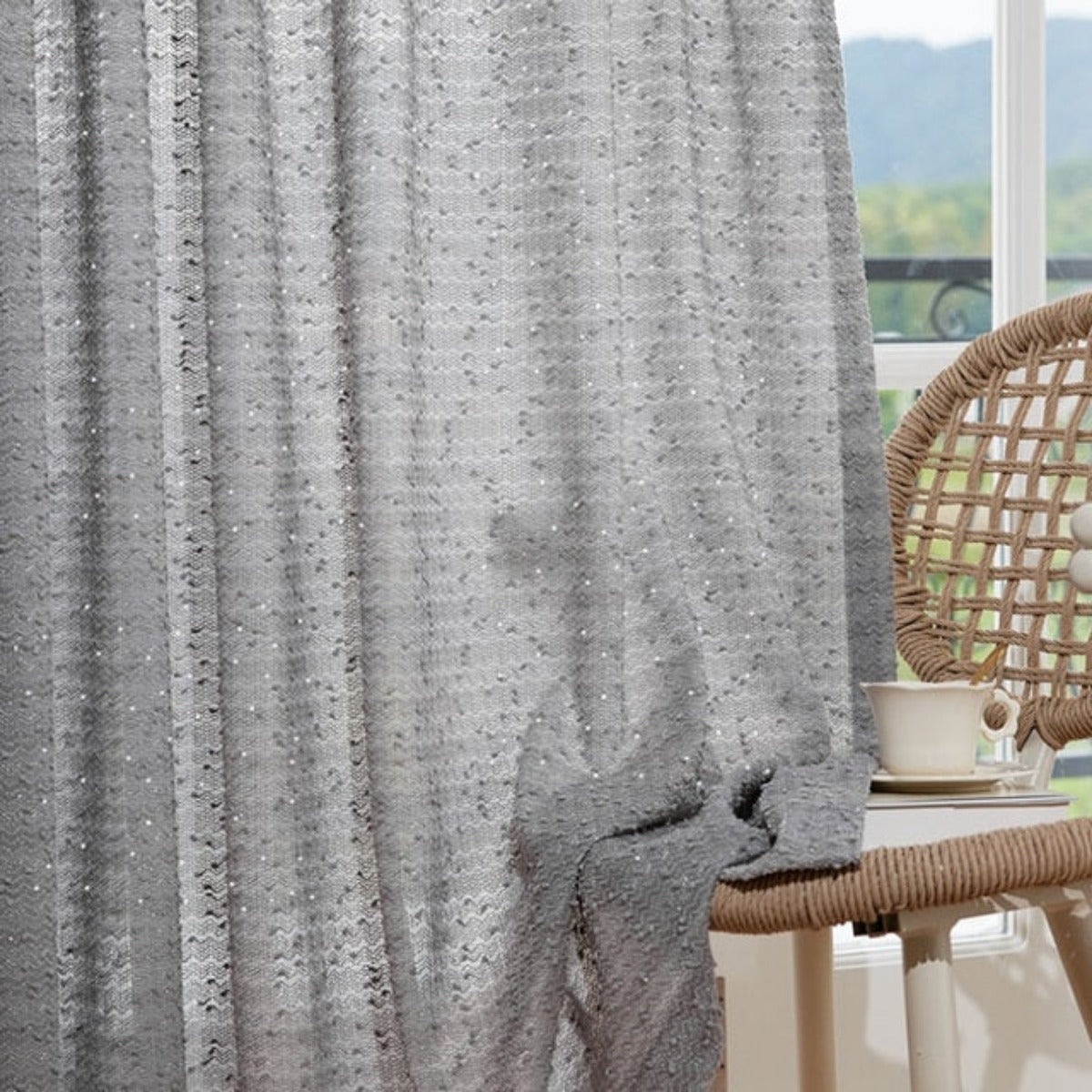 SlateVibe Drapix Anyhouz Curtains Grey Retro Style Texture Fashion Decor 2