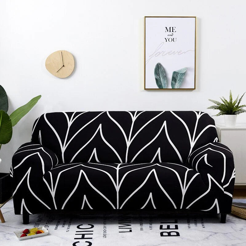 Onyx Chic Anyhouz Sofa Cover Black Style 4 Seater 2