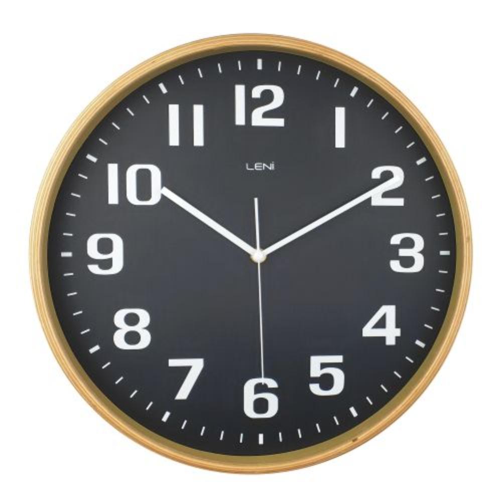 Vorlith Leni Wood Wall Clock 32cm Black-houseofhyne