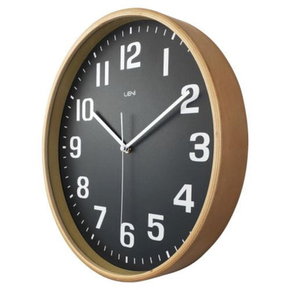 Vorlith Leni Wood Wall Clock 32cm Black-houseofhyne