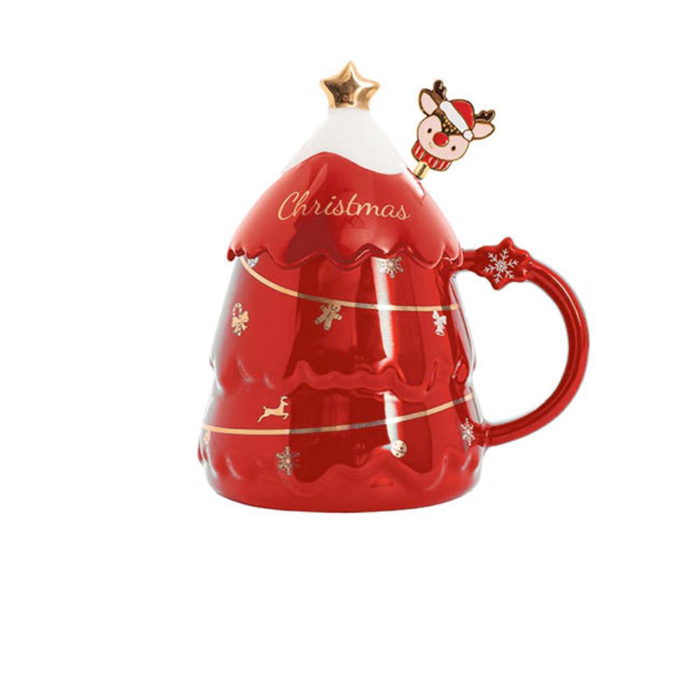 Zarnyx Christmas Mug w Lid & Stirrer Gift Box Red (13cmWx15.5cmH)x 3-houseofhyne