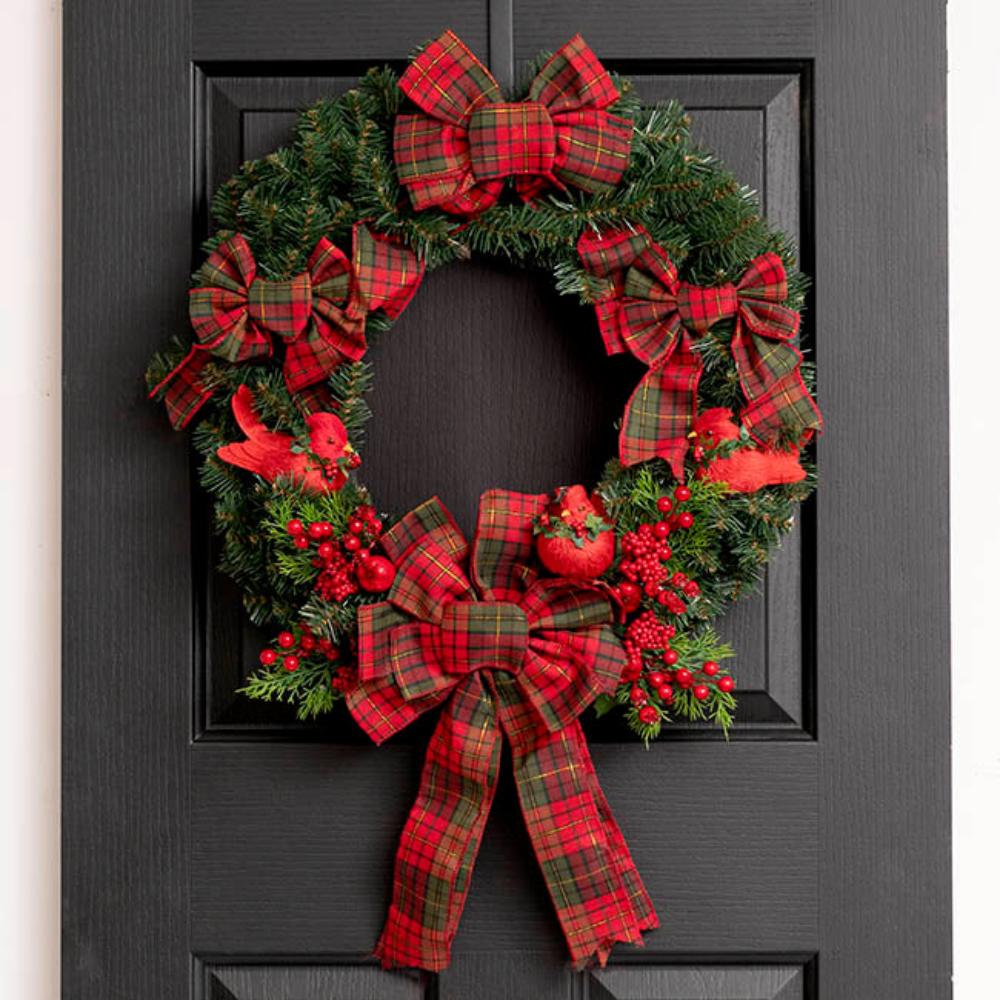 Thrylos Classic Christmas Pine Wreath Green (60cmD)-3 pcs-houseofhyne