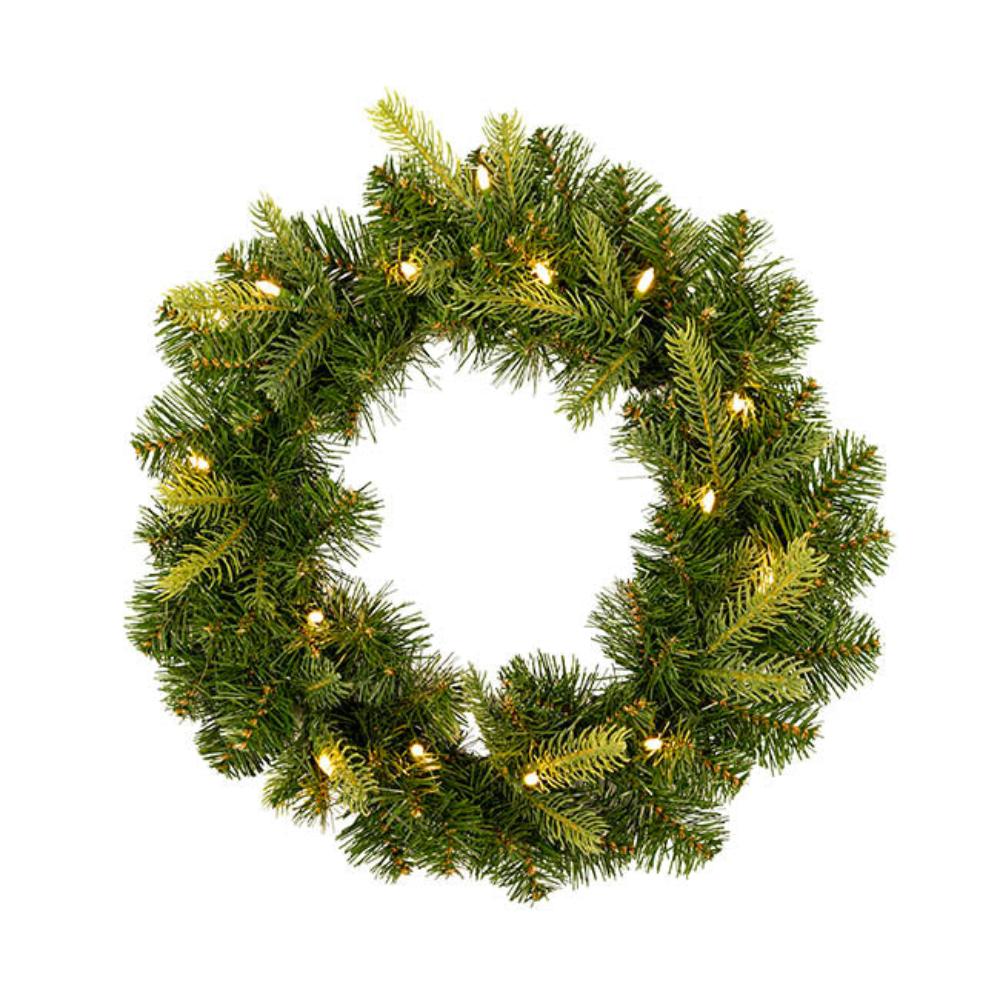 Varnok Mixed Christmas Pine LED Wreath Green (50cmD)-2 pcs-houseofhyne