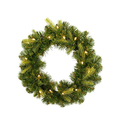 Nylor Mixed Christmas Pine LED Wreath Green (40cmD)- 2 pcs-houseofhyne