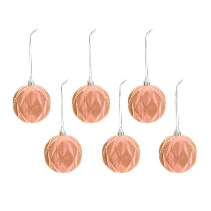 Thralin Elegant Flocked Bauble Pack 6 Nude (6cmD)x 7-houseofhyne