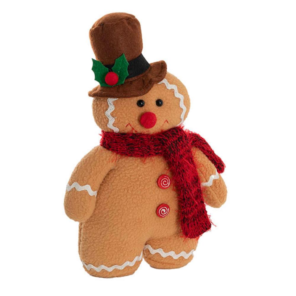 Zylox Gingerbread Man Doll Ornament w Hat & Scarf Brown (17x30cmH)-set of 3-houseofhyne