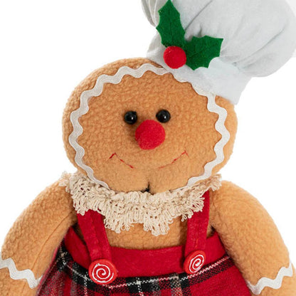 Zarynx Gingerbread Girl Doll Ornament w Pastry Hat Brown (17x30cmH)x 4-houseofhyne