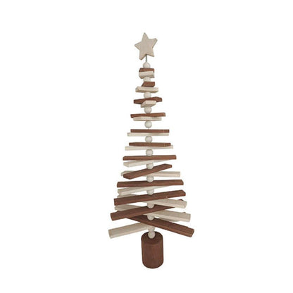 Zylorn Wooden Decor Christmas Tree w Star Brown (70cmH)- 2 pcs-houseofhyne