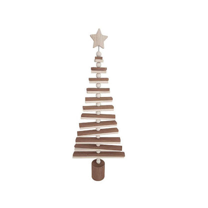 Zylorn Wooden Decor Christmas Tree w Star Brown (70cmH)- 2 pcs- houseofhyne