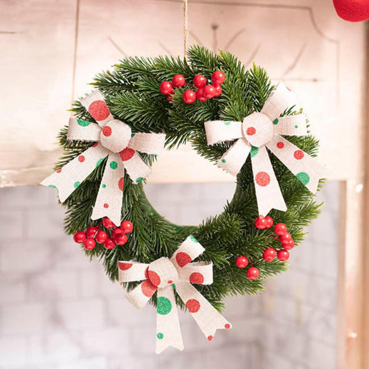 Velarn Real Touch Traditional Pine Wreath Green (25cmD)-3 pcs-houseofhyne