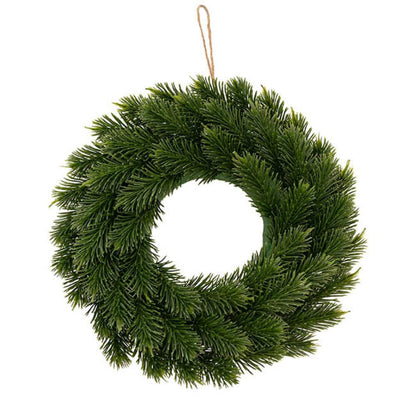 Velarn Real Touch Traditional Pine Wreath Green (25cmD)-3 pcs-houseofhyne