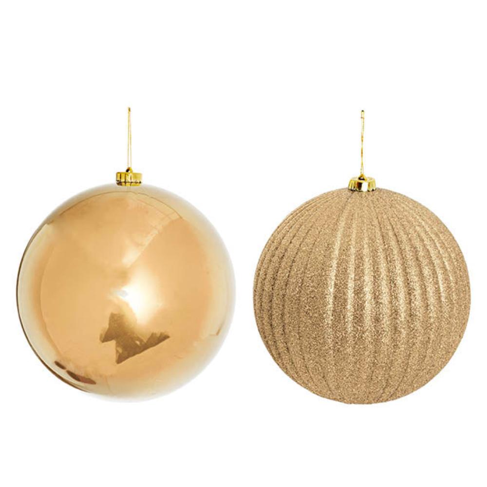 Brinix Giant Hanging Baubles Set 2 Gold (20cmD)x 3-houseofhyne