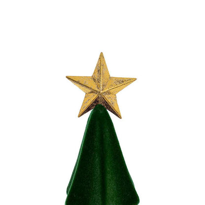 Nylox Flocked Table Top Tree w Gold Star Dark Green (38cmH) x 3-houseofhyne