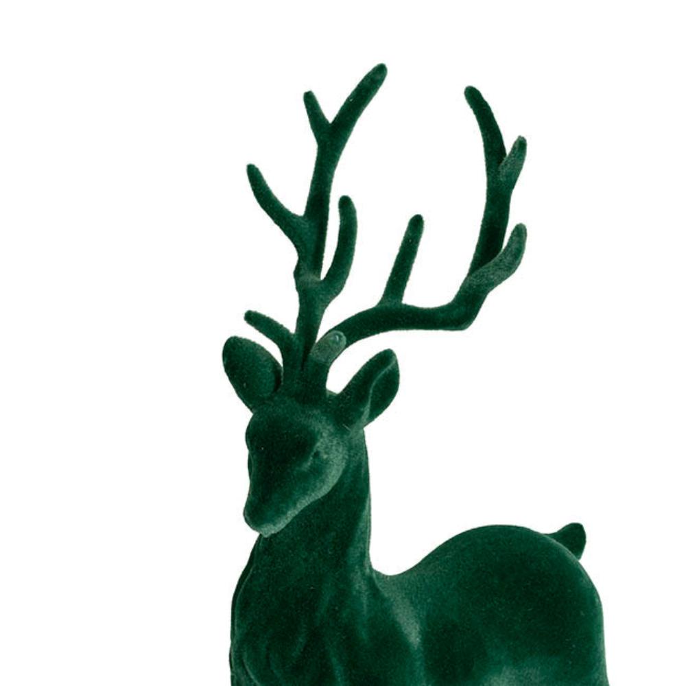 Kyrron Standing Flocked Reindeer Dark Green (37cmH)-set of 3-houseofhyne