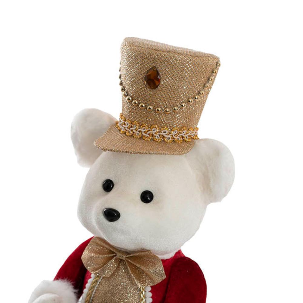 Xalorn Sitting Christmas Drummer Bear White- 2 pcs-houseofhyne