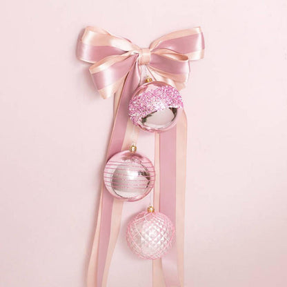 Zylix Decorative Assorted Hanging Baubles Set 30 Pink (8cmD)-houseofhyne