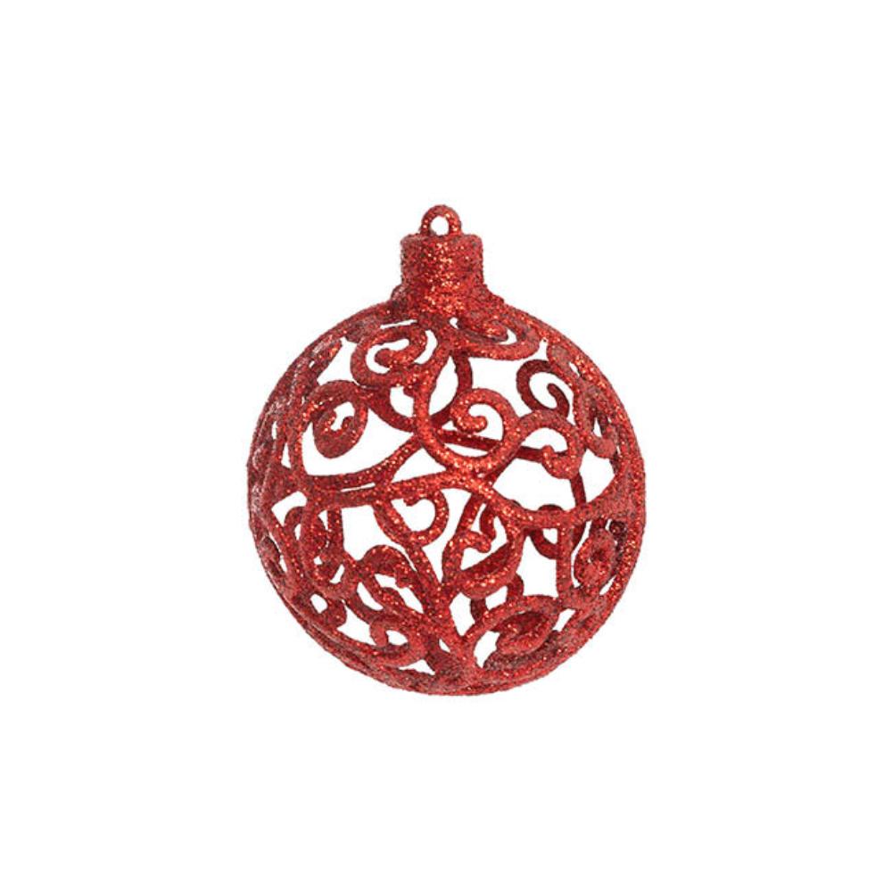 Branthar Decorative Assorted Hanging Baubles Set 30 Red (8cmD)-houseofhyne